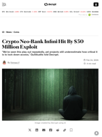 Crypto Neo-Bank Infini Hit By $50 Million Exploit - Decrypt