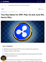 Two Key Dates for XRP: May 1st and June 9th, Here’s Why