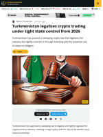 Turkmenistan Legalizes Crypto But With Strict State Controls