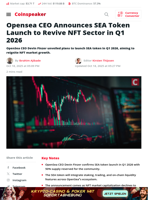 Opensea CEO Announces SEA Token Launch to Revive NFT Sector in Q1 2026 - Coinspeaker