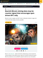 BTC Miner Margins Hit Cycle Lows Amid Bottom Talks