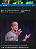 Just In: Meta Shareholders Vote Against Bitcoin Treasury Assessment Plan