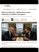 'Block and find out' - White House warns Coinbase on CLARITY Act fallout - AMBCrypto