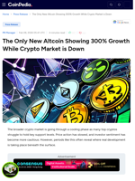 The Only New Altcoin Showing 300% Growth While Crypto Market is Down