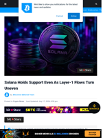 Solana Holds Support Even As Layer-1 Flows Turn Uneven