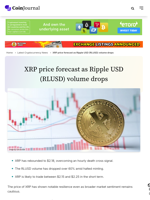 XRP price forecast as Ripple USD (RLUSD) volume drops - CoinJournal