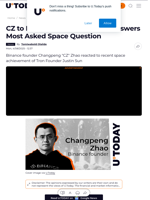 CZ to Moon? Binance Founder Answers Most Asked Space Question