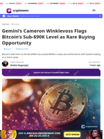 Winklevoss Flags Bitcoin’s Sub-$90K Level as Rare Chance