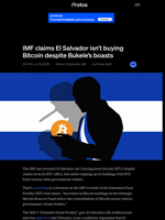 IMF claims El Salvador isn't buying Bitcoin despite Bukele's boasts