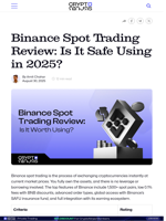 Binance Spot Trading Review: Is It Safe Using in 2025?