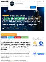 Chainlink Technical Setup, PI Coin Price Level, and BlockDAG Beat Vesting Pass Compared | Live Bitcoin News