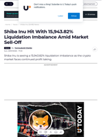 Shiba Inu Hit With 15,943.82% Liquidation Imbalance Amid Market Sell-Off - U.Today