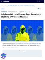 Jeju Island Crypto Murder: Four Arrested in Stabbing of Chinese National