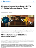 Binance Seeks Dismissal of FTX $1.76B Claim on Legal Flaws