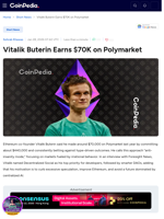 Vitalik Buterin Earns $70K on Polymarket