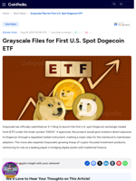 Grayscale Files for First U.S. Spot Dogecoin ETF