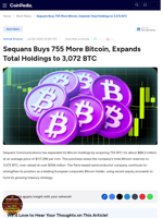 Sequans Buys 755 More Bitcoin, Expands Total Holdings to 3,072 BTC