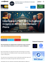 Lawmakers Push SEC to Expand Crypto in 401(k) Retirement Plans | Live Bitcoin News