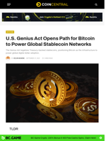 U.S. Genius Act Opens Path for Bitcoin to Power Global Stablecoin