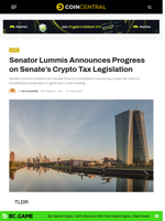 Senator Lummis Announces Progress Crypto Tax Legislation