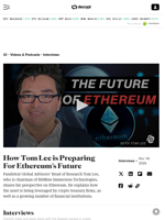 How Tom Lee is Preparing For Ethereum’s Future - Decrypt