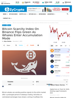 Bitcoin Scarcity Index On Binance Flips Green As Whales Enter Accumulation Mode ⋆ ZyCrypto