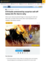 ETH Sell-off Fails To Shake Ether Options Traders