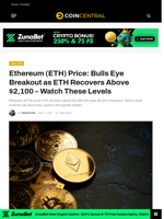 Ethereum (ETH) Price: Bulls Eye Breakout as ETH Recovers Above $2,100 - Watch These Levels - CoinCentral