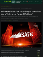 Safe Establishes New Subsidiary to Transform into a 'Enterprise Focused Platform'