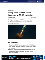 Pump.fun’s $PUMP token launches at $5.6B valuation