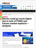 Bitcoin could go much higher due to lack of FOMO and futures market euphoria — Analysts - The Crypto News Wire