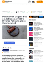 Polymarket Degens Bet on Astronomer CEO's Divorce Following Kiss Cam Incident – Crypto News Bitcoin News