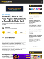 Bitcoin (BTC) Halted at $80K, Pudgy Penguins (PENGU) Rockets by Double Digits: Market Watch