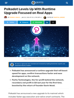 Polkadot Levels Up with Runtime Upgrade
