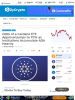 Odds of a Cardano ETF Approval Jumps to 70% as Institutions Accumulate ADA Heavily ⋆ ZyCrypto
