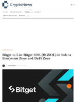Bitget to List Bitget SOL (BGSOL) in Solana Ecosystem Zone and DeFi Zone - Crypto-News.net