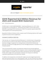 VAYK Reported $2.0 Million Revenue for 2025 and Issued BOD Statement
