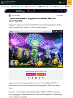 Crypto awareness in Singapore hits record 94%, but ownership falls