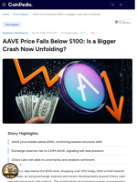 AAVE Price Falls Below $100: Is a Bigger Crash Now Unfolding?