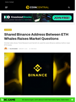 Shared Binance Address Between ETH Whales Raises Market Questions