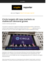 Circle targets 40 new markets as stablecoin demand grows