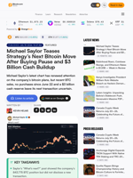 Michael Saylor Teases Strategy’s Next Bitcoin Move After Buying Pause and $3 Billion Cash Buildup