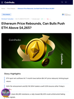 Ethereum Price Rebounds, Can Bulls Push ETH Above $4,265?