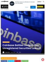 Coinbase Battles Oregon Over Unregistered Securities Lawsuit | Live Bitcoin News