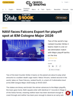 NAVI faces Falcons Esport for playoff spot at IEM Cologne Major 2026
