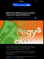 MSTR down $8B this quarter despite inflows from global institutions