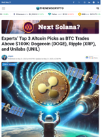 Experts’ Top 3 Altcoin Picks as BTC Trades Above $100K: Dogecoin (DOGE), Ripple (XRP), and Unilabs (UNIL)
