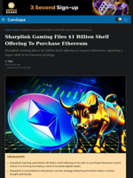 Sharplink Gaming files $1B offering to buy Ethereum