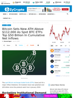 Bitcoin Sets New ATH Above $112,000 As Spot BTC ETFs Top $50 Billion In Cumulative Net Inflows ⋆ ZyCrypto