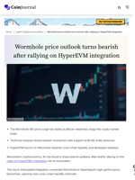 Wormhole price outlook turns bearish after rallying on HyperEVM integration - CoinJournal